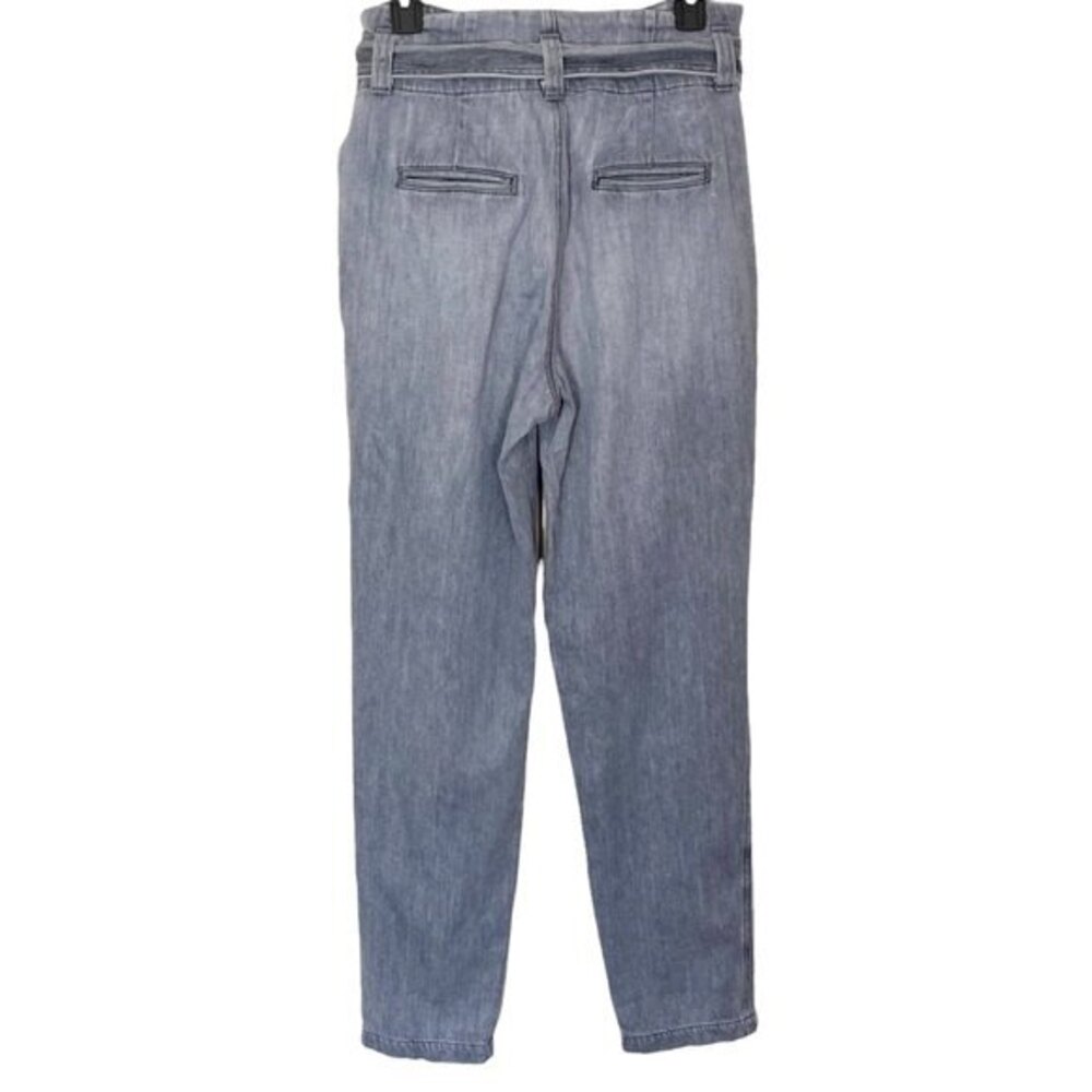 Overlover Jeans Size 25 Abbott Paperbag Waist Grey Denim Tapered Leg 30 Inseam - Picture 3 of 11